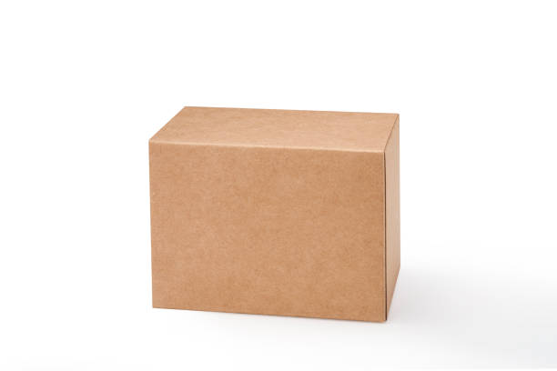 istock Brown blank paper box isolated on white background, clipping path 1449029616