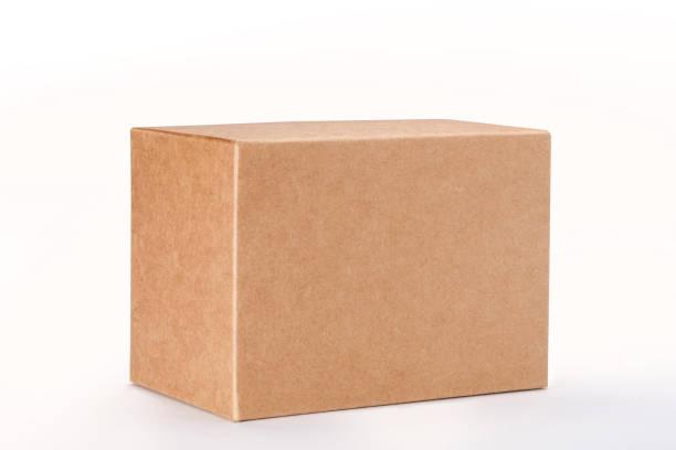 istock Brown blank paper box isolated on white background, clipping path 1449029625