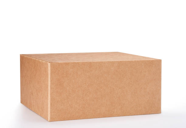 istock Brown blank paper box isolated on white background, clipping path 1449029632