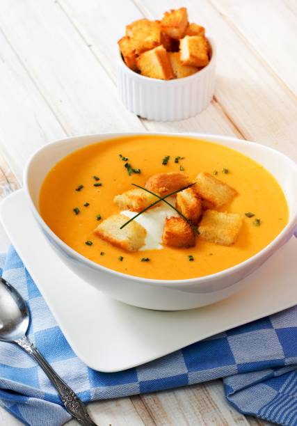 istock Delicious soup and crutons 1449033930