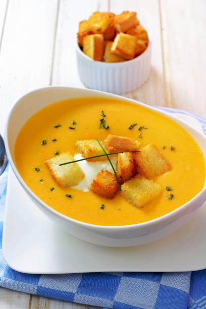 istock Creamy pumpkin soup 1449035885