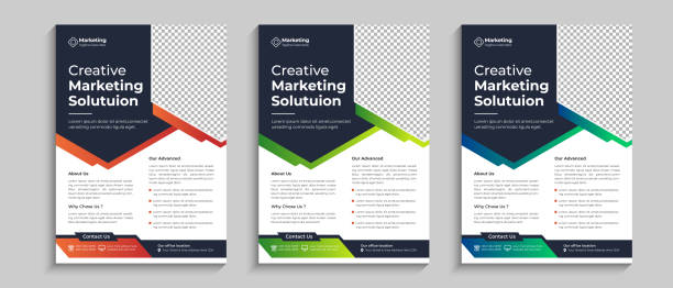 ilustrações de stock, clip art, desenhos animados e ícones de creative corporate business flyer, pamphlet, brochure cover design, layout template design. annual report, magazine, poster, business presentation, portfolio, banner vector template. - flyer