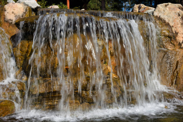istock water fall falling into a pond below creating a lot of water spray, bubbles and splashes 1449036834