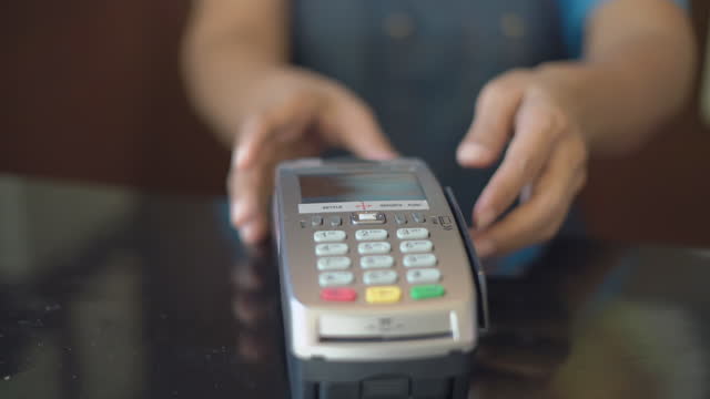 Credit Card Reader On Counter Slow Motion