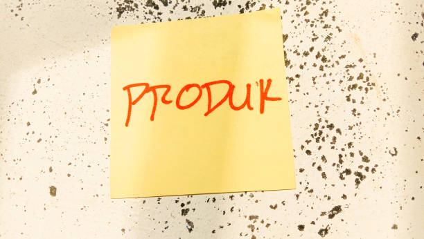 istock Text with the words produk on a note pasted on the wall 1449039158