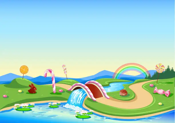 Vector illustration of candy land