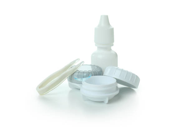 istock Concept of contact lenses isolated on white background 1449046473