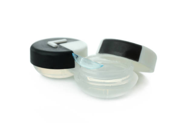 istock Concept of contact lenses isolated on white background 1449048767
