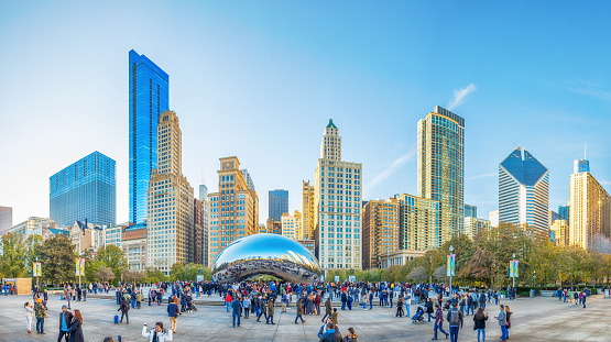 Cloud Gate is a public sculpture by Anish Kapoor, that is the centerpiece of AT&T Plaza at Millennium Park in the Loop community area of Chicago, Illinois, USA.