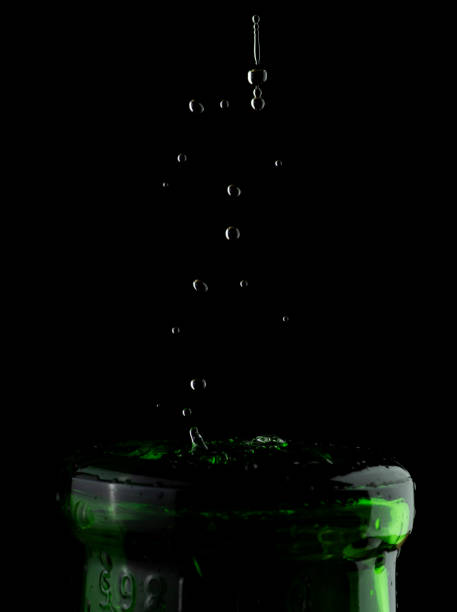 Extreme close-up on green gel texture.