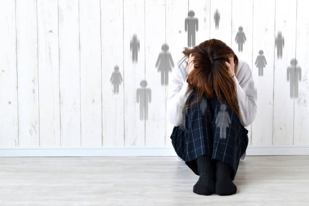 istock Sitting woman with human relationship problems images 1449061365