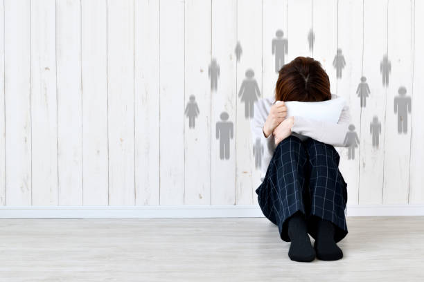 istock Sitting woman with human relationship problems images 1449061414