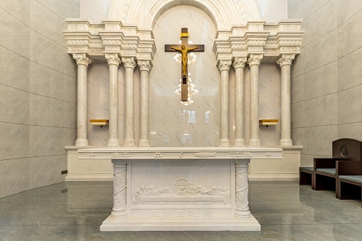 Concise, holy Catholic altar