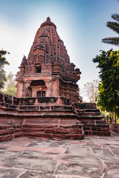 istock ancient hindu temple architecture with bright sky from unique angle at day 1449061784