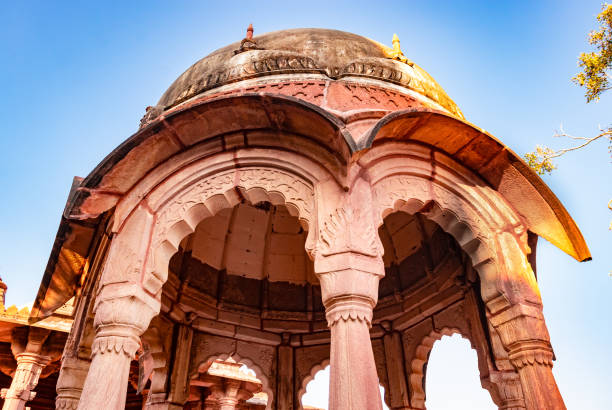 istock ancient hindu temple architecture with bright sky from unique angle at day 1449061932