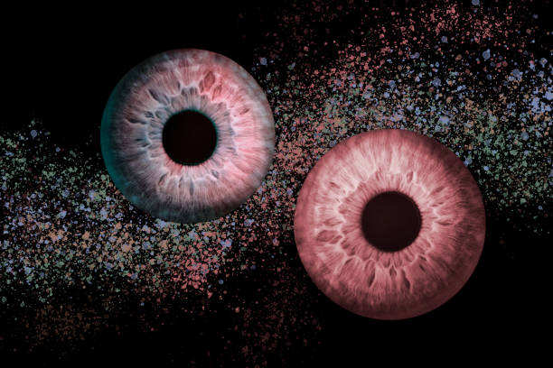 istock Macro shot of female eye, iris, cropped on black background, usable as creative background 1449063241