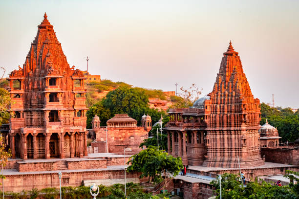 istock ancient hindu temple architecture with bright sky from unique angle at day 1449064837