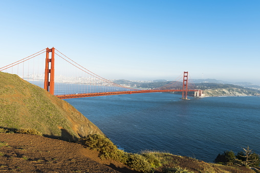 Golden Gate bridge in the bright summer light