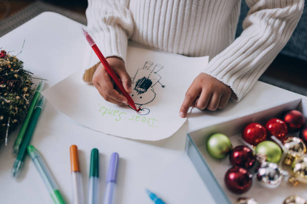 istock An Unrecognizable Girl Drawing While Preparing A Letter For Santa Claus 1449071993