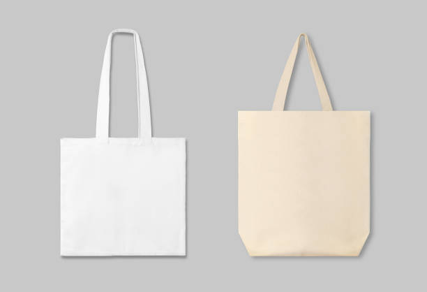 istock Textile eco bags on light grey background, collage. Mock up for design 1449081917