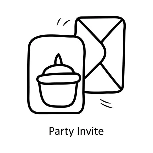 Vector illustration of Party Invite vector outline Icon Design illustration. Party and Celebrate Symbol on White background EPS 10 File