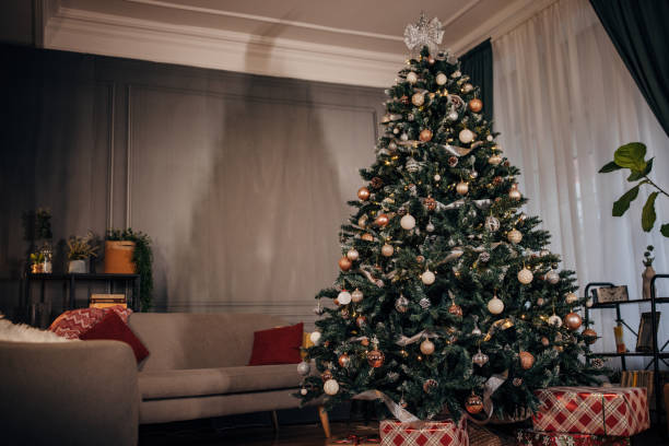 istock Christmas tree and Christmas decoration at home 1449085776