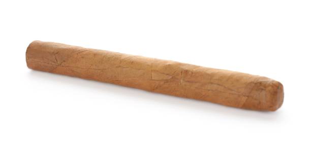 istock Cigar wrapped in tobacco leaf isolated on white 1449086286
