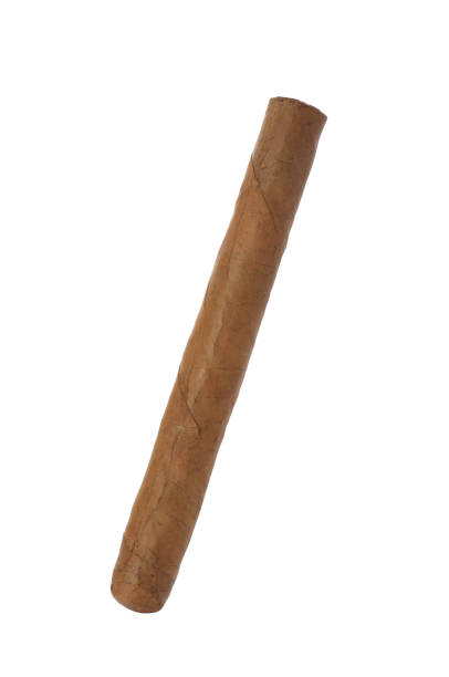 istock Cigar wrapped in tobacco leaf isolated on white 1449086349