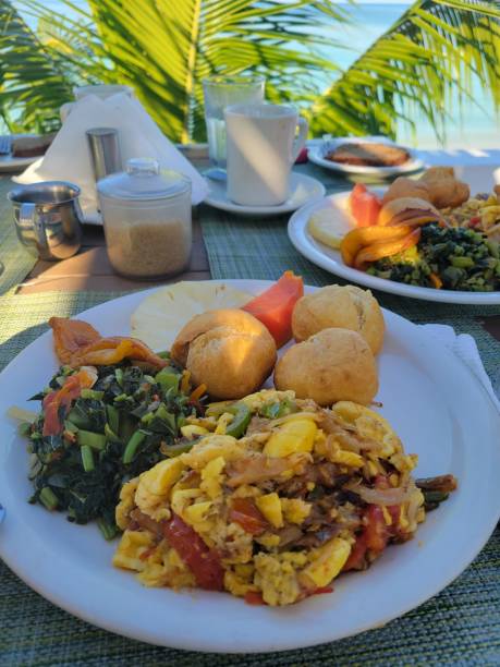 자메이카 아침 식사 - jamaican culture 뉴스 사진 이미지