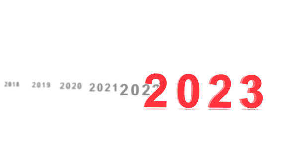 istock 3D Rendering. new year card start to 2023 on the white background. 1449095833