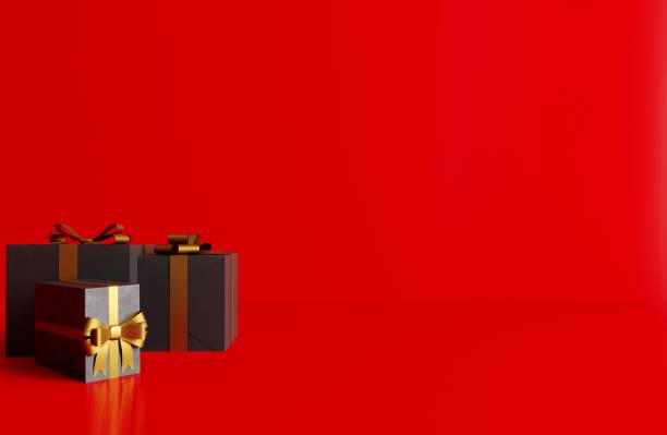 istock red gift box with ribbon on red backgroun for mockup 1449096881