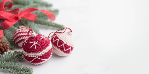 istock Beautiful crocheted christmas balls for decoration 1449098314