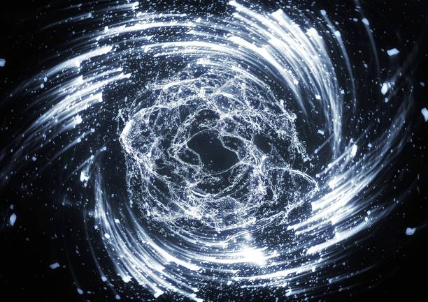 3d illustration of light swirling in outer space in science concept