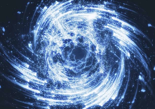 3d illustration of light swirling in outer space in science concept