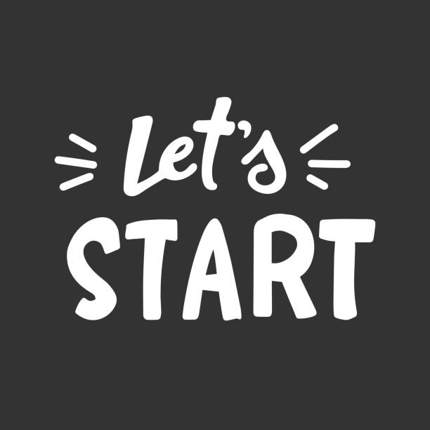 Vetor de Vector retro sticker with the inscription let's go. Red let's go lettering with arrows and dotted shadow. do Stock