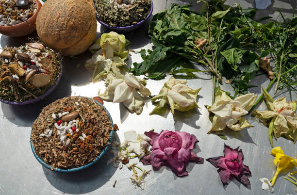 istock Buddhist natural decoration with lotus flowers 1449100184