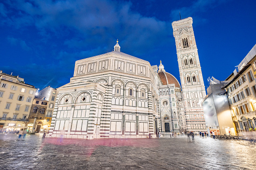Baptistry on Piazza del Duomo at Florence in Tuscany, Italy