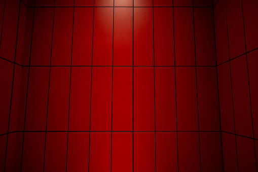 Lighting effect of red ceramic tile wall