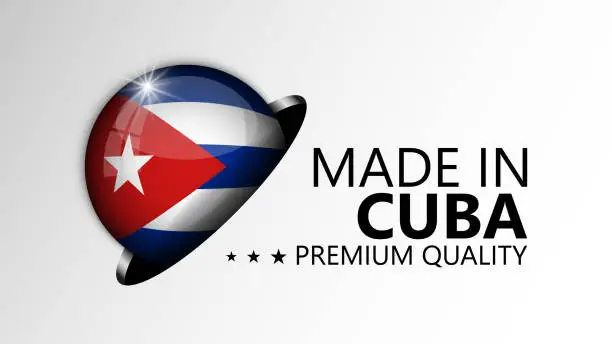 Vector illustration of Made in Cuba graphic and label.