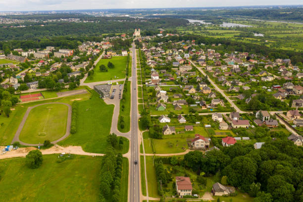 istock Drone photography os small rural town 1449105104