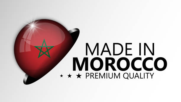Made in Morocco graphic and label. Made in Morocco graphic and label. Element of impact for the use you want to make of it. moroccan flag pictures stock illustrations