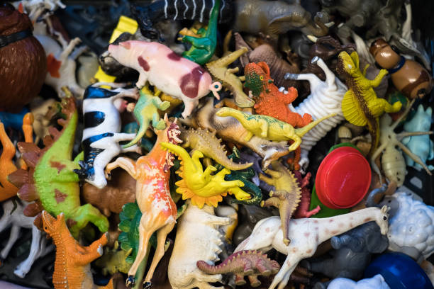 istock Box filled with children's small toys for education. Top view. 1449107421