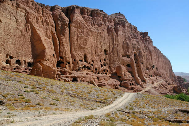 Caves in the cliffs near Bamyan (Bamiyan), Afghanistan
