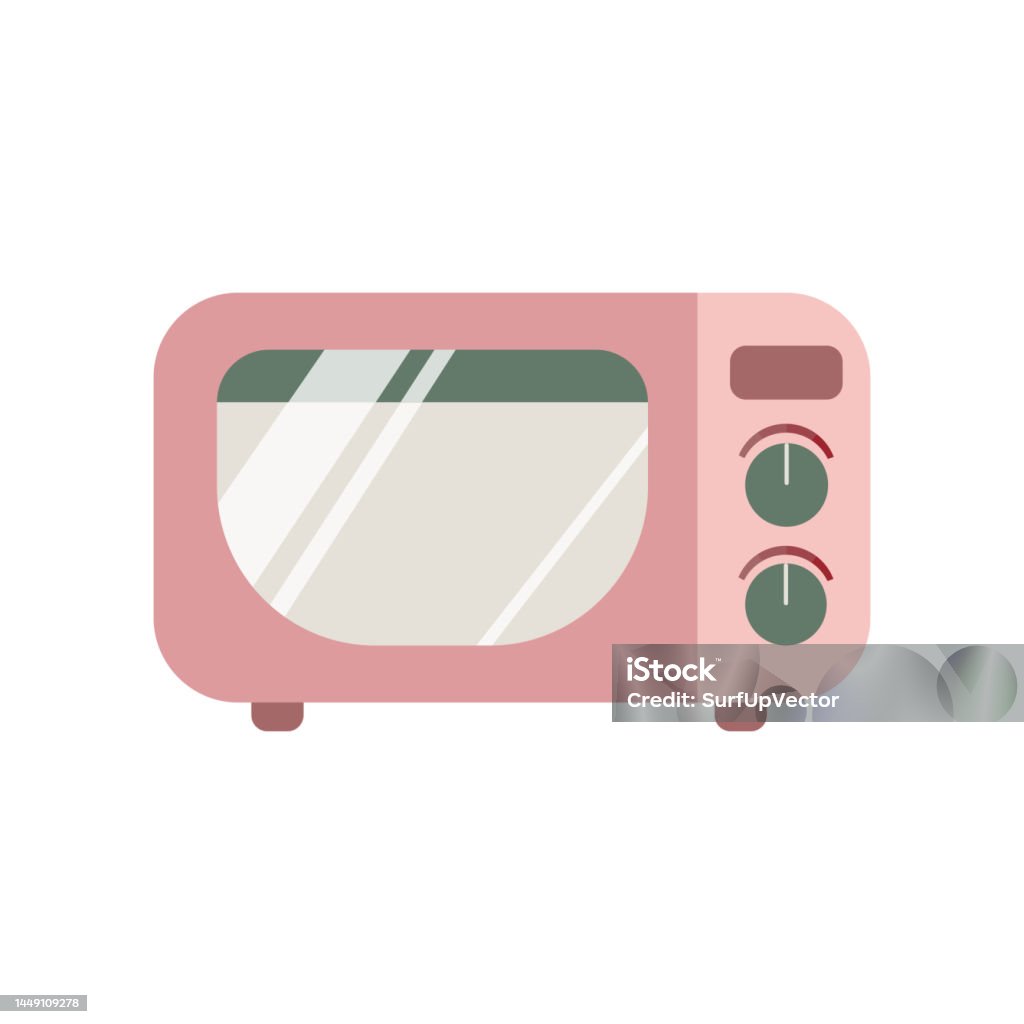 Illustrazione Vettoriale Del Microonde Rosa - Immagini vettoriali stock e  altre immagini di Bianco - Bianco, Concetti, Creatività - iStock