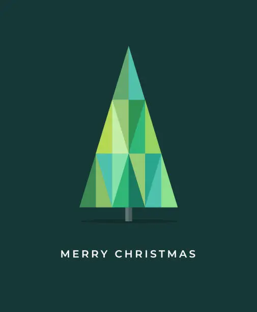 Vector illustration of Christmas tree, christmas card