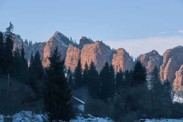 istock Winter mountain landscape view without people 1449115661