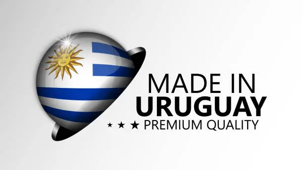 Vector illustration of Made in Uruguay graphic and label.