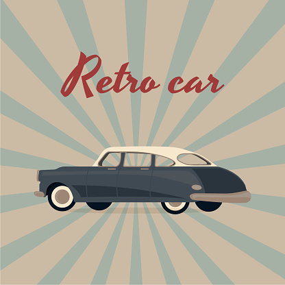 Retro car. Classic car, vintage style Vector illustration