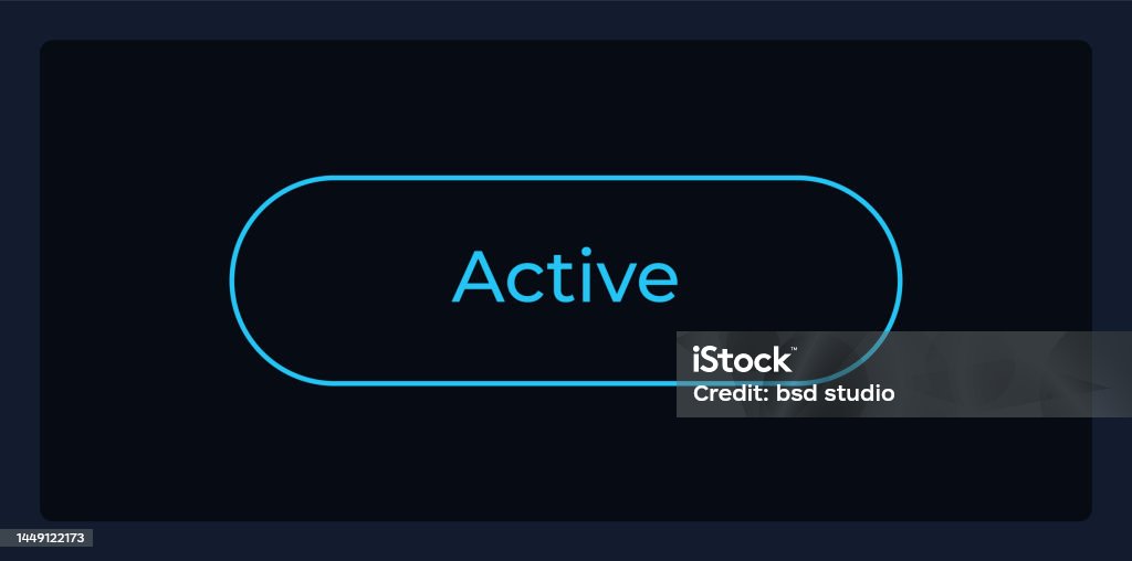 Active Button State Ui Element Template Stock Illustration - Download ...