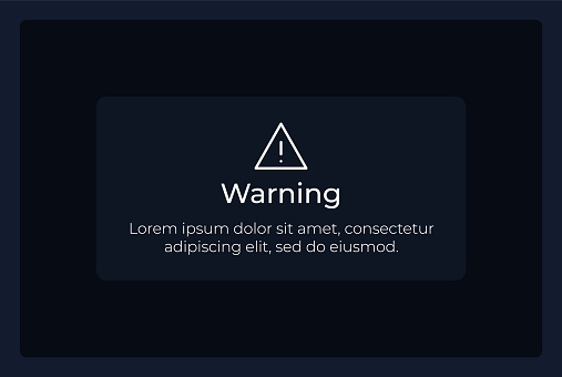Warning Message Ui Element Template Stock Illustration - Download Image ...